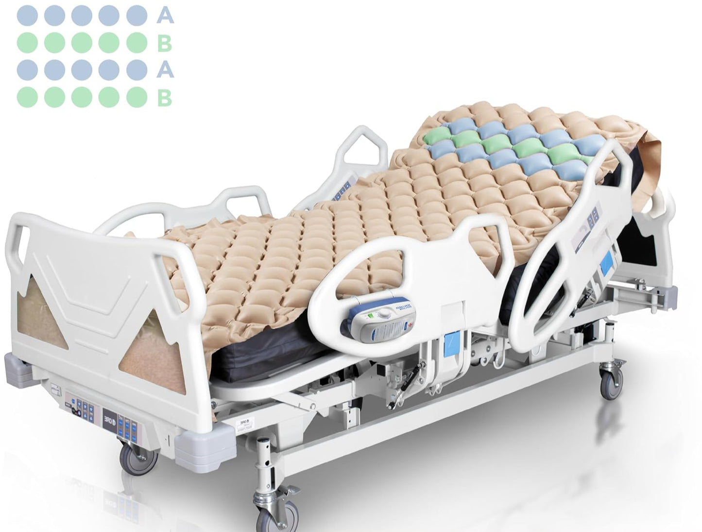 AIESI Doctor Mattress 130-Cell Air Therapy, 150kg Capacity, Quiet Compressor