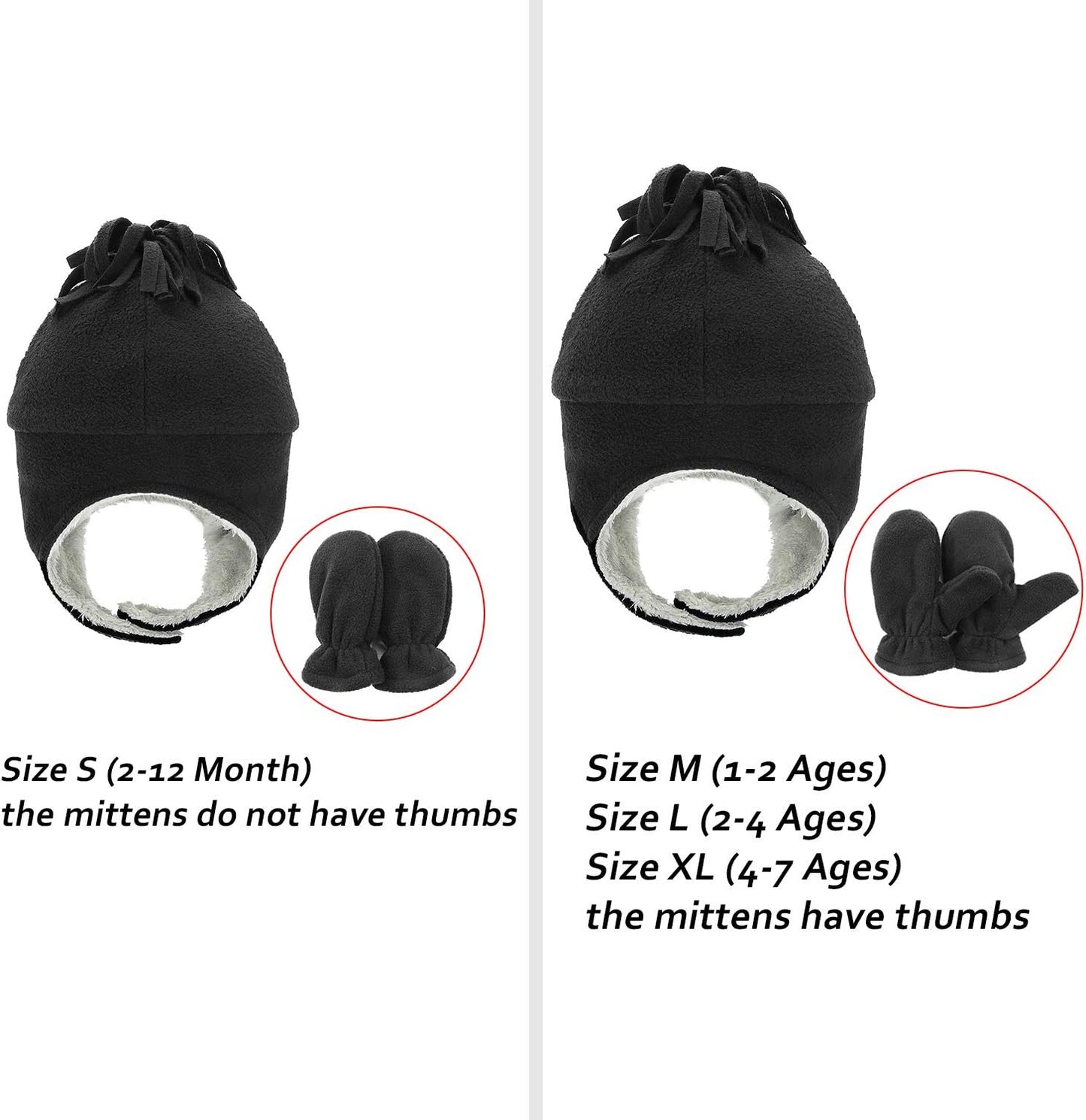 Zando Ultra-Warm Baby Winter Hat & Mitten Set – Sherpa Lined