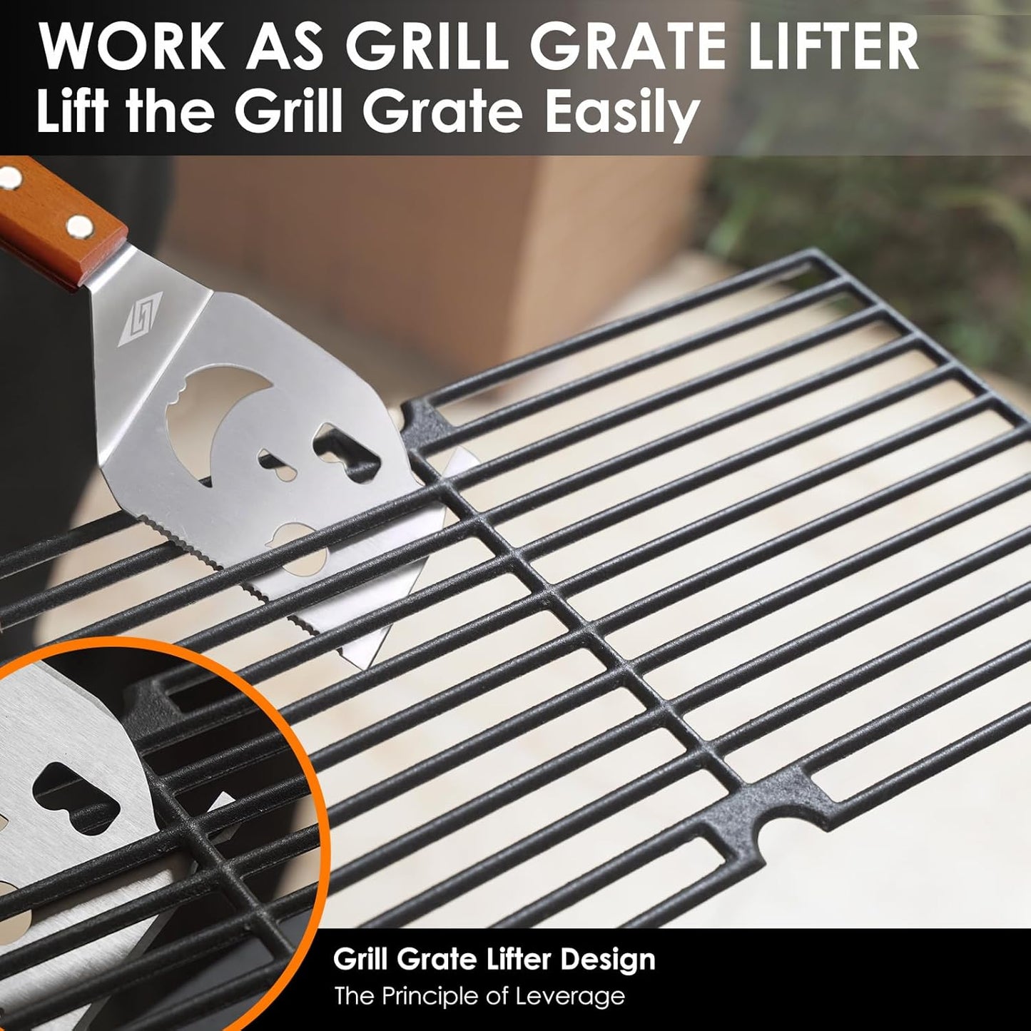 7‑In‑1 17‑Inch Heavy‑Duty BBQ Spatula with Scraper and Bottle Opener