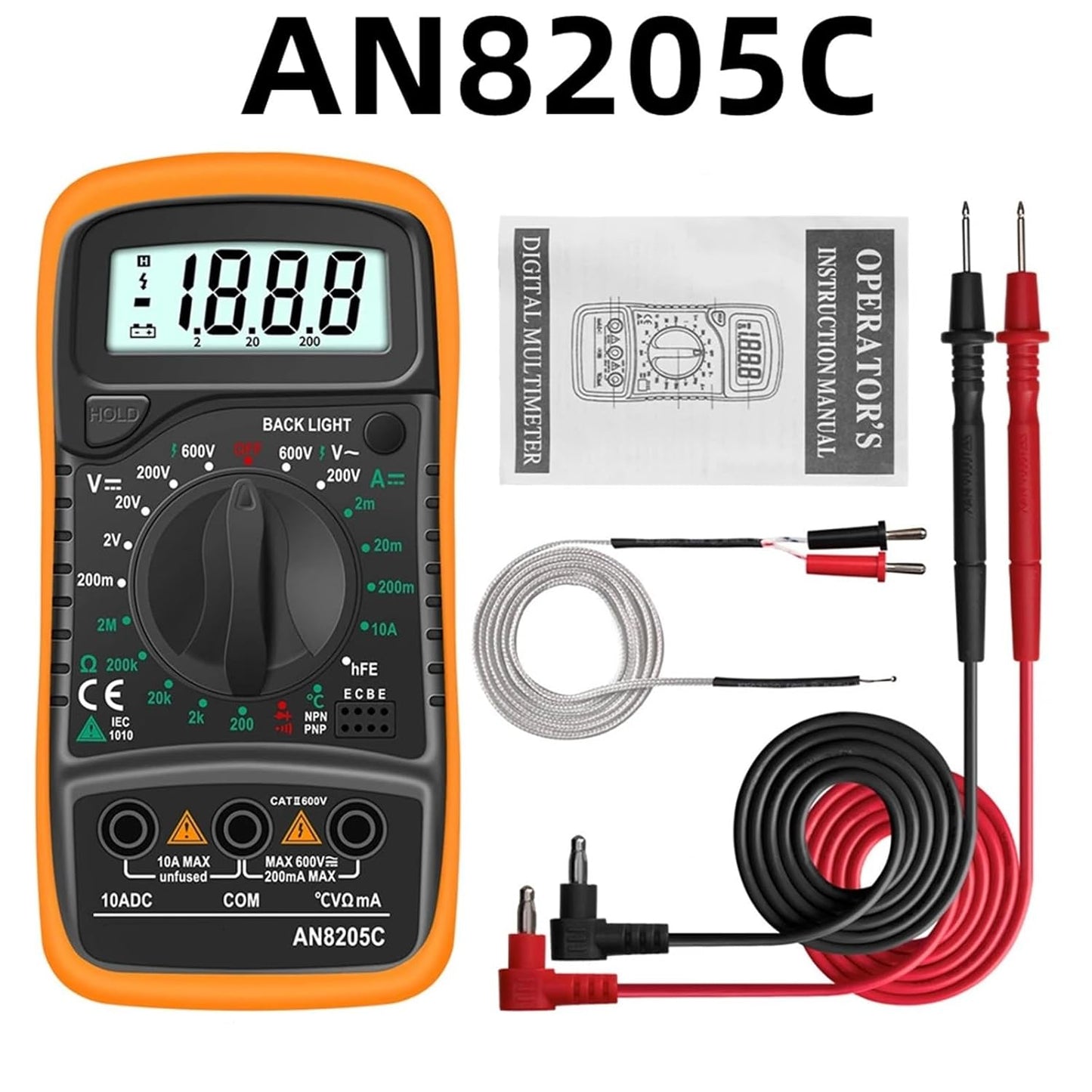 XL830L Portable LCD Digital Multimeter: Accurate AC/DC Voltage, Current, Resistance Tester