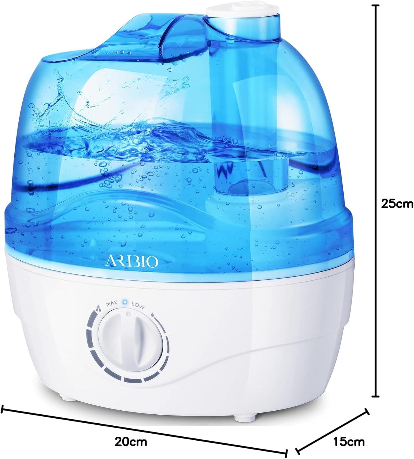 ARIBIO 2.2L Quiet Cool Mist Humidifier with 360° Nozzle