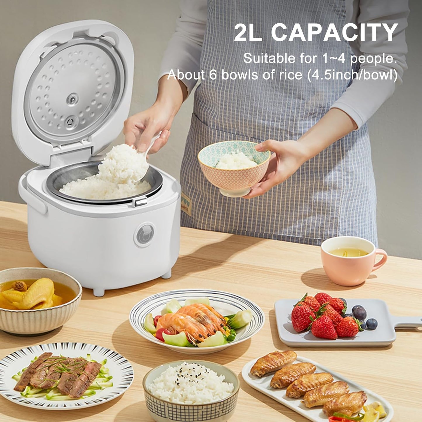 Bear 6-in-1 Compact Multi-Cooker: Perfect Rice, Porridge, Soup, and Steaming