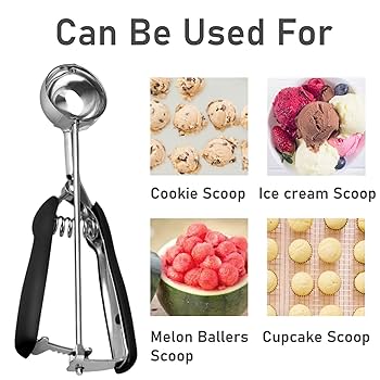 JOPPLIM Cookie Scoop, 2 Tbsp - 1oz Stainless Steel Trigger