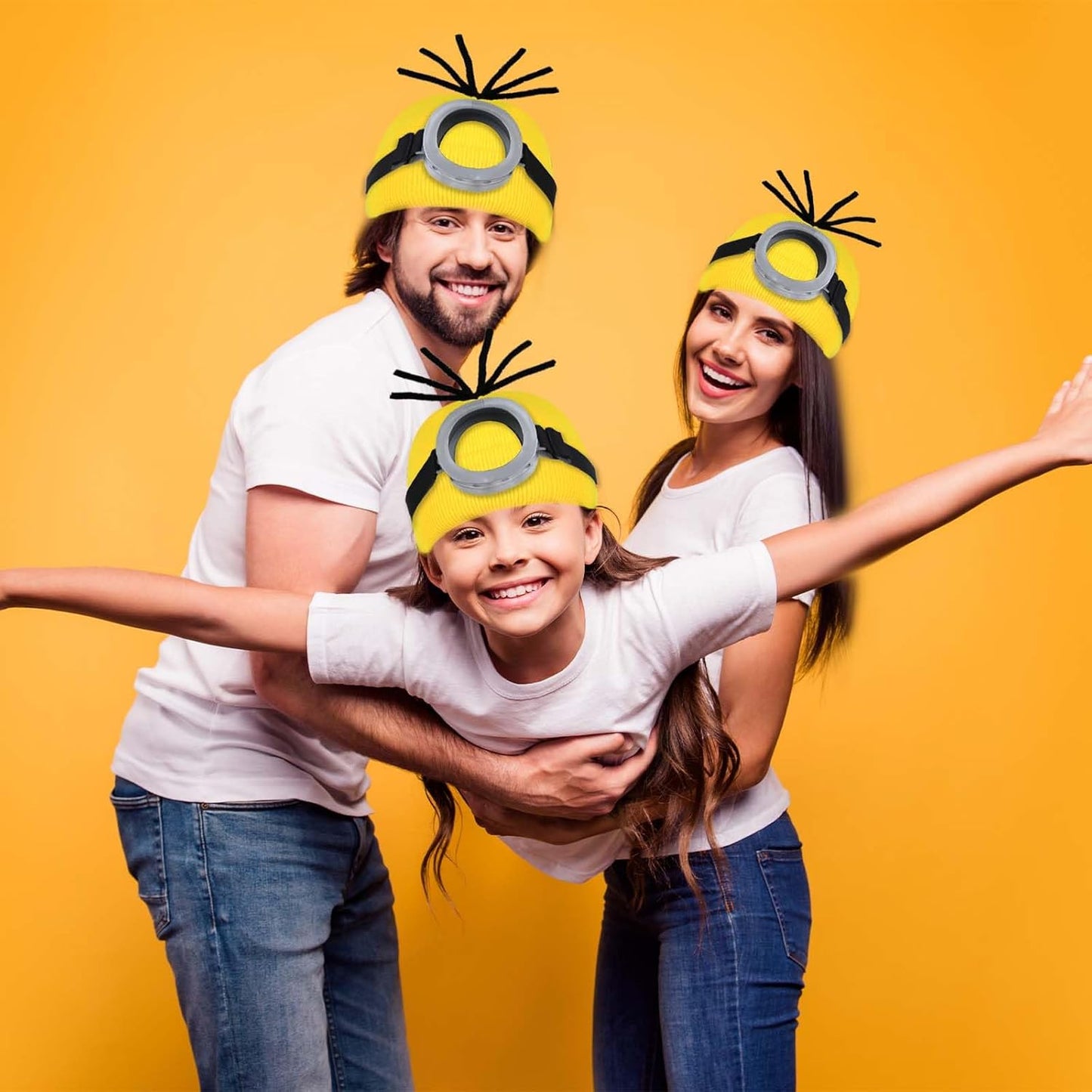 Steampunk Goggles, Yellow Beanie, Black Gloves – 3‑Piece Halloween Costume Set