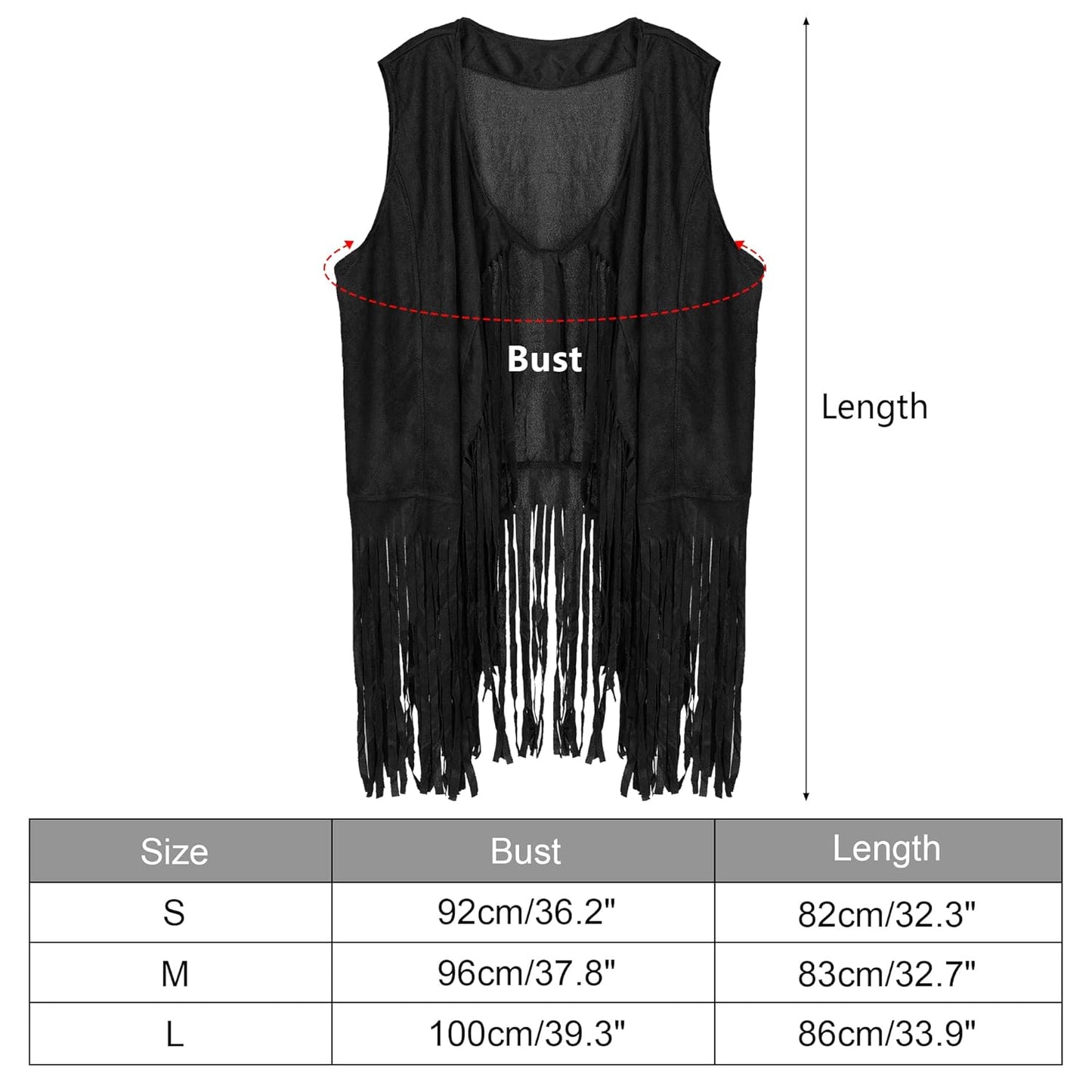 Western Cowgirl Costume Set with Fringe Vest, Hat, Sunglasses, Bandana
