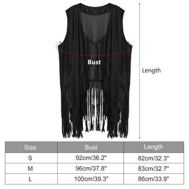 Western Cowgirl Costume Set with Fringe Vest, Hat, Sunglasses, Bandana
