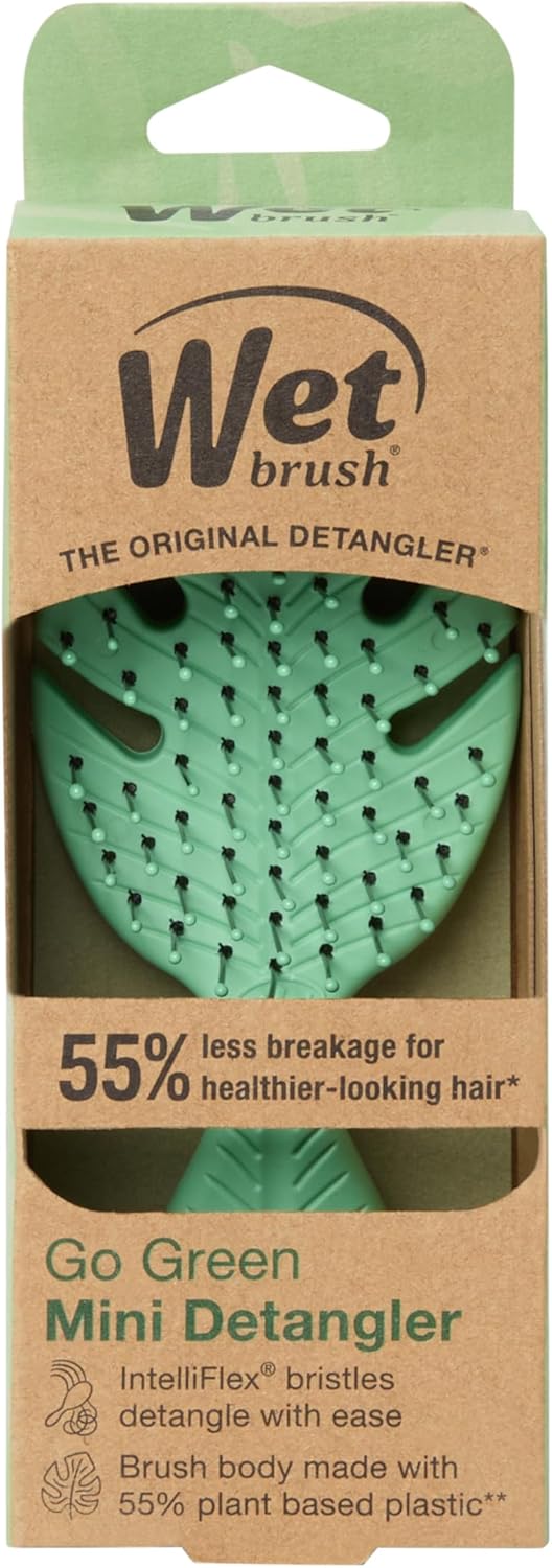 Wet Brush Go Green Mini Detangler: Gentle, Painless, Eco-Friendly Hair Brush for All Hair Types