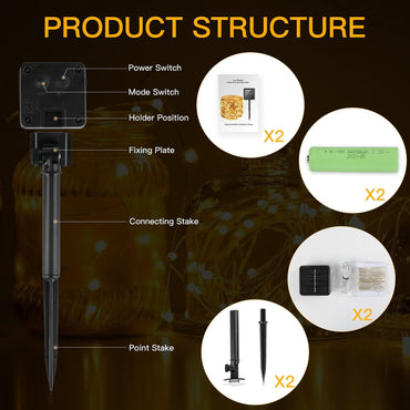 Heaffey Purple Solar Fairy String Lights 40ft Waterproof Outdoor LED