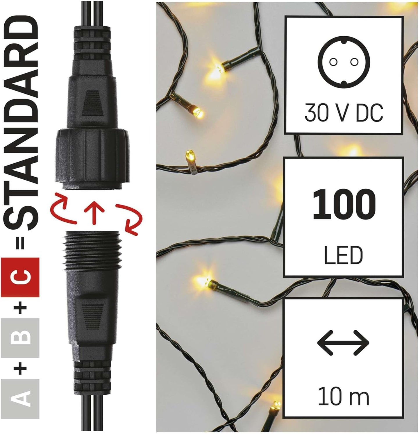 EMOS Connect System 16.4 ft 50 LED Warm White Fairy Lights Extension