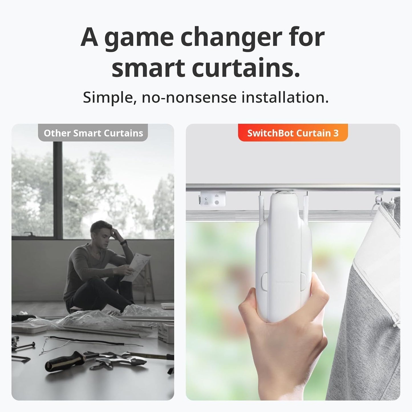 SwitchBot Curtain 3 U‑Rail Smart Automatic Curtain Opener