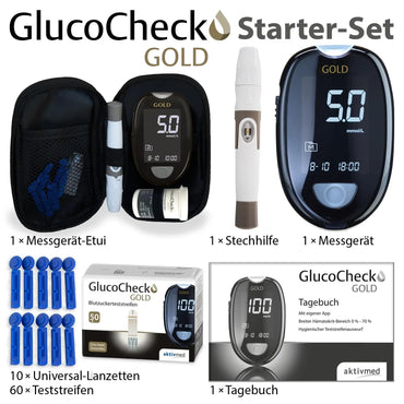 GlucoCheck Gold Blood Glucose Meter Set with 60 Strips - Gomix Brands Outlet