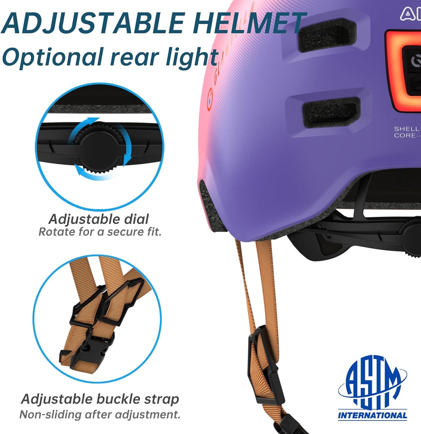 GLAMVILLA Ultralight Adjustable Multi‑Sport Helmet for Kids & Adults