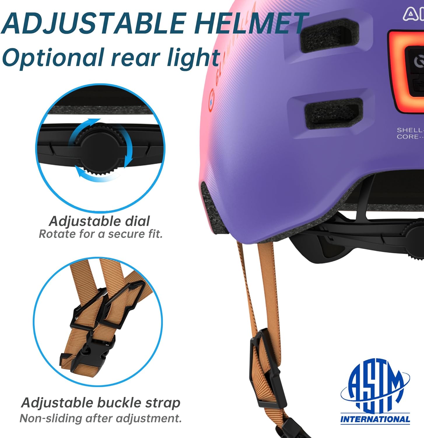 GLAMVILLA Ultralight Adjustable Multi‑Sport Helmet for Kids & Adults