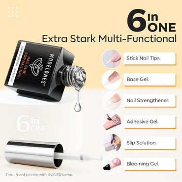 Modelones 15ml Gummy Base False Nail Glue for UV/LED 2 in 1 packet - Gomix Brands Outlet