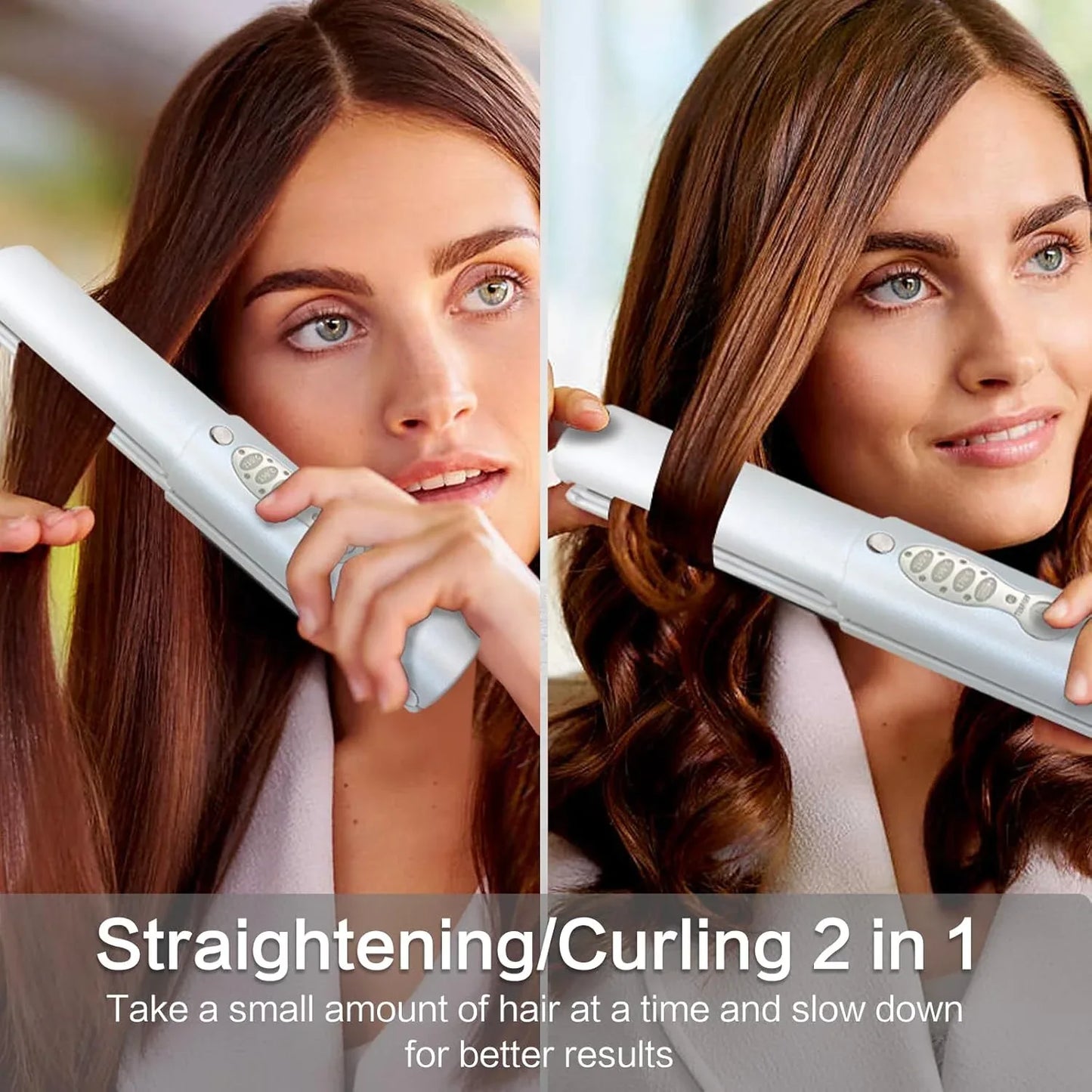 ADOBIRD White Cordless 2-in-1 Titanium Travel Flat Iron Straightener - Gomix Brands Outlet
