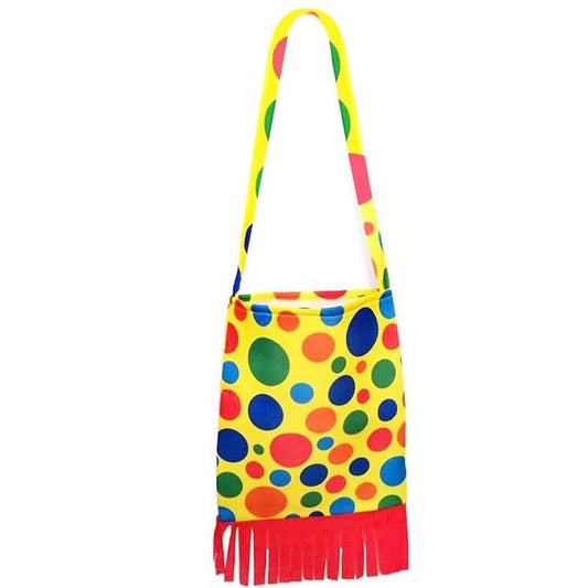 VKI Adult Clown Costume Set with Wig, Mask, Nose, Shoes & Bag – Colorful Polka‑Dot Outfit for Halloween and Carnival
