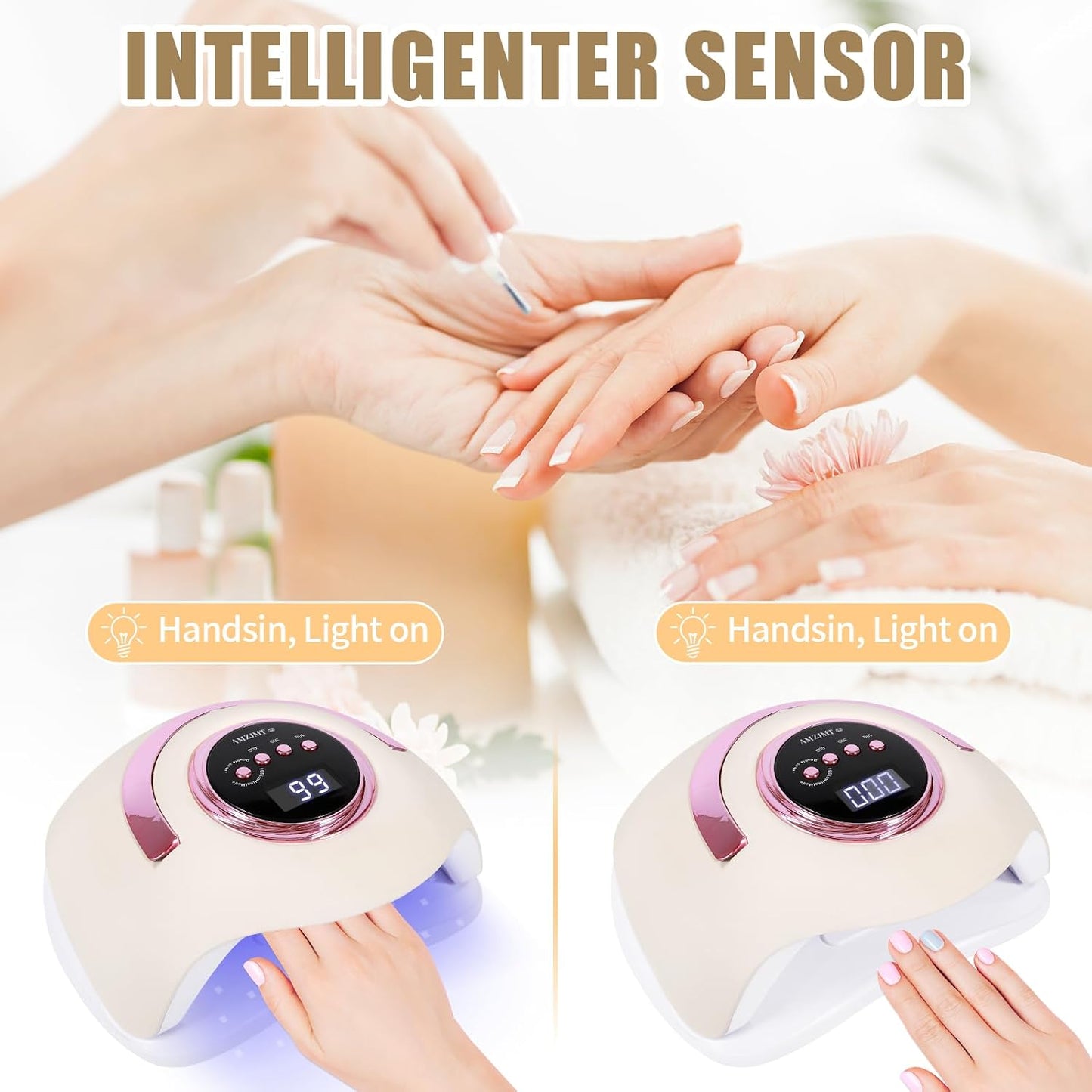 AMZJMT-L2 180W UV LED Nail Lamp Curing Light with Auto Sensor