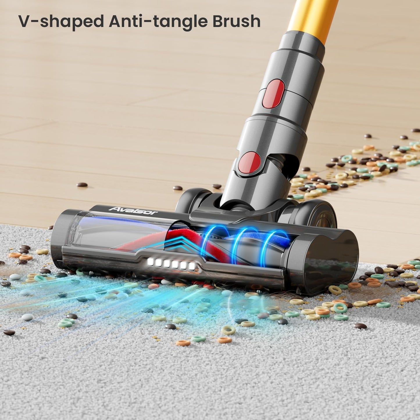Avalsor Cordless Vacuum Cleaner: 550W Power, 45Kpa Suction, 65 Mins Runtime