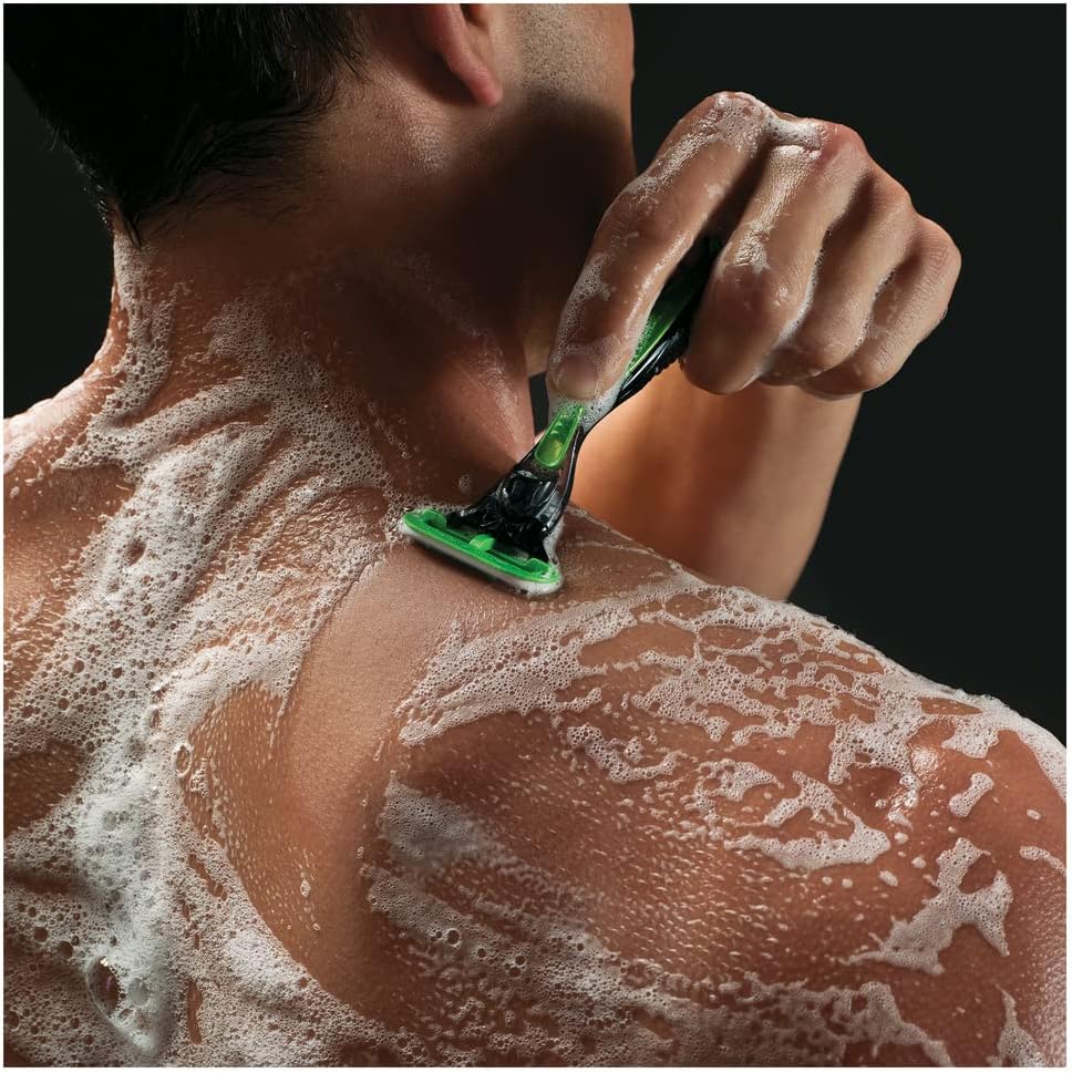 Gillette Men's Body Razor with Triple Blade, Wet Shave, Green