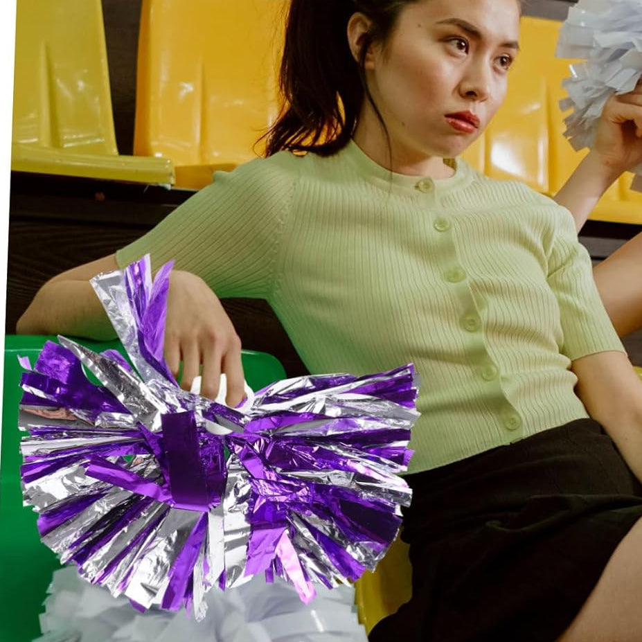 COOLHIYA 6-Piece Cheerleading Flower Ball Pom Pom Set