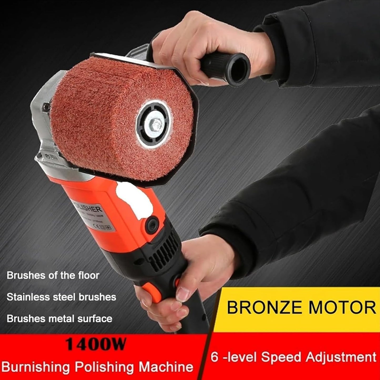 Memows 1400W Electric Burnishing Polishing Sander - 8-Speed Brush Grinder