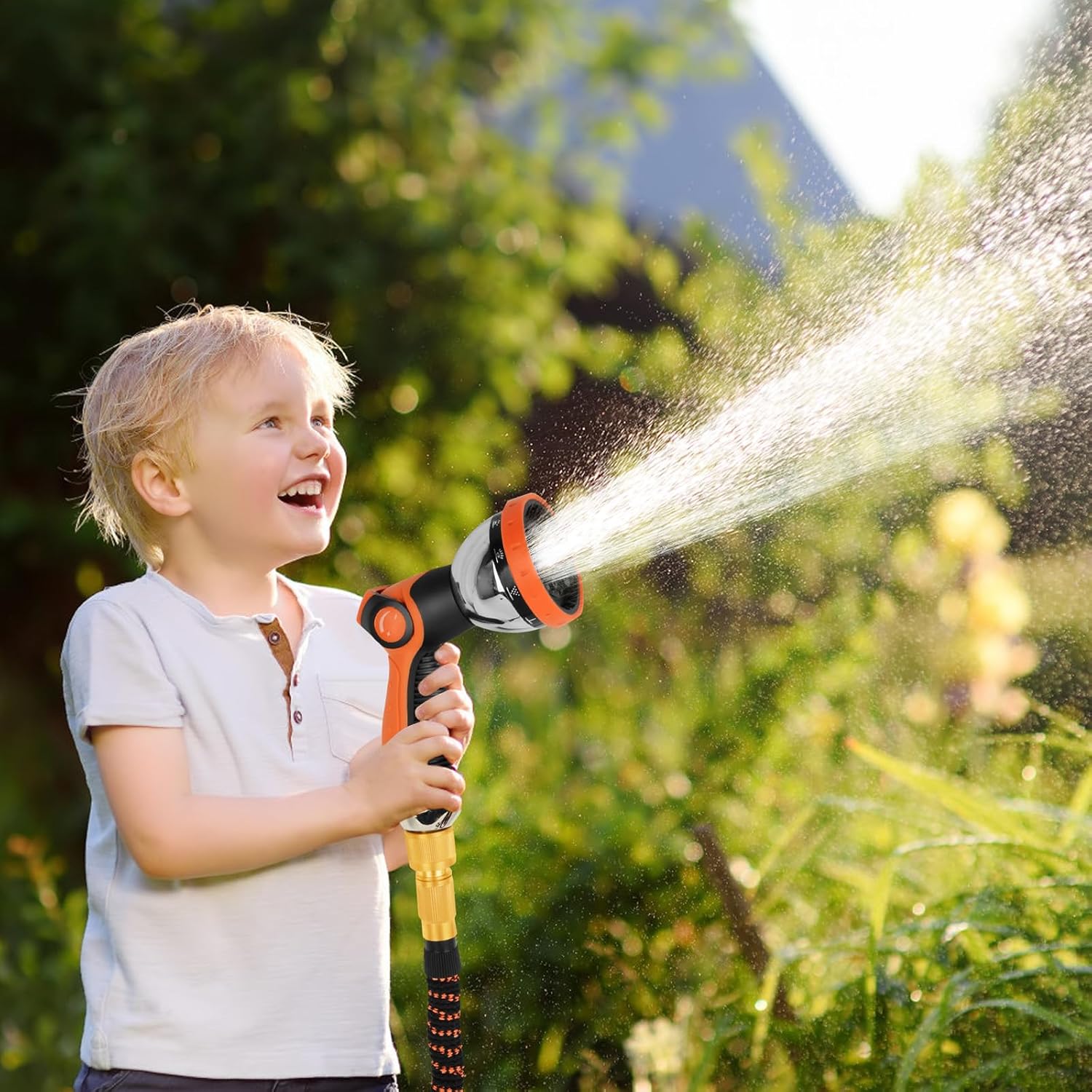 30‑Meter Expandable Garden Hose with 10 Spray Modes, Brass Connectors