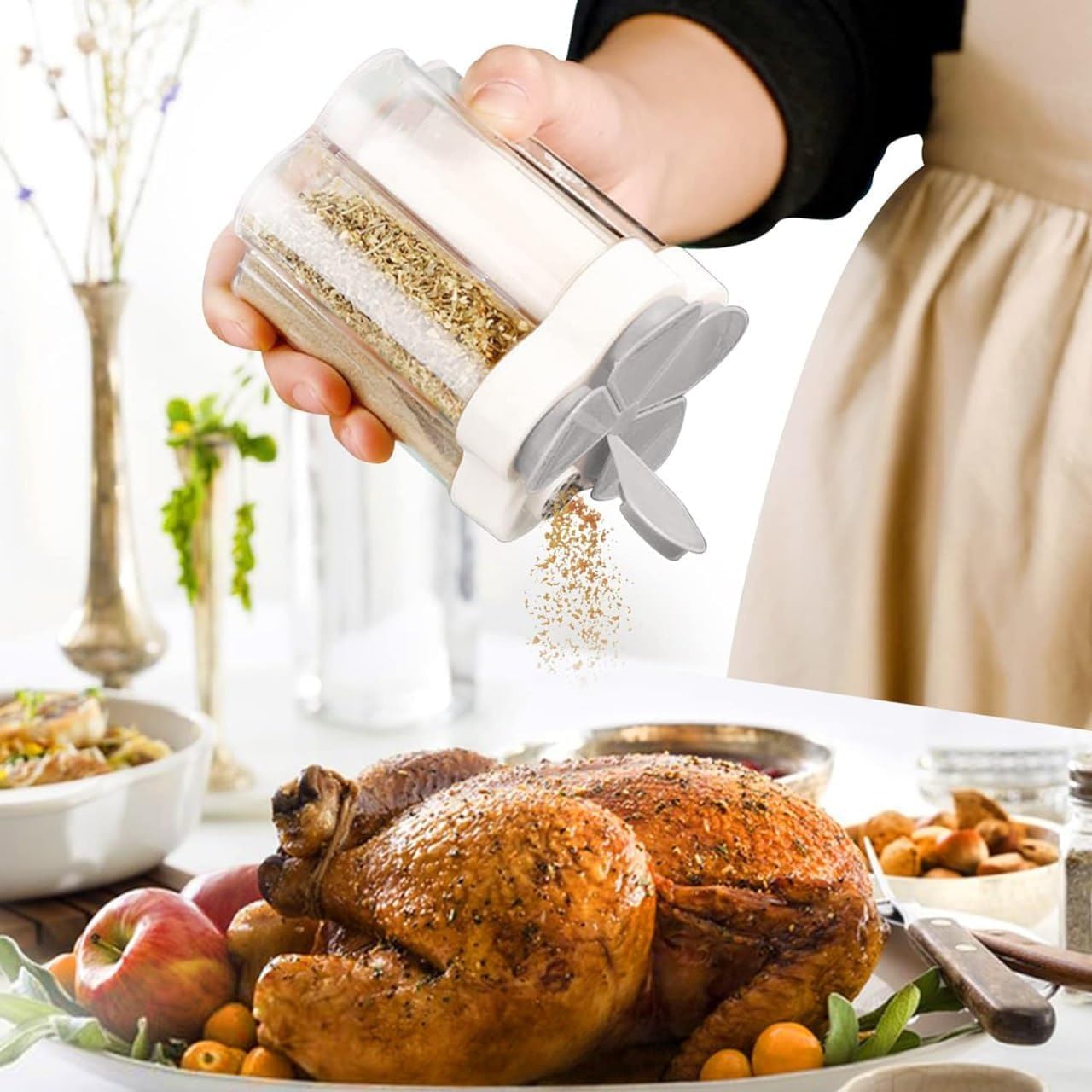 5-in-1 Camping Seasoning Dispenser - Portable Spice Container for Travel