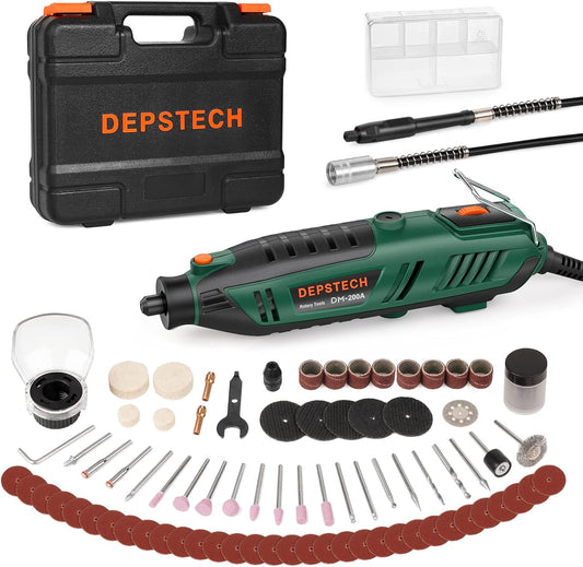 DEPSTECH 200W Rotary Tool Kit with 128 Accessories and Flex Shaft