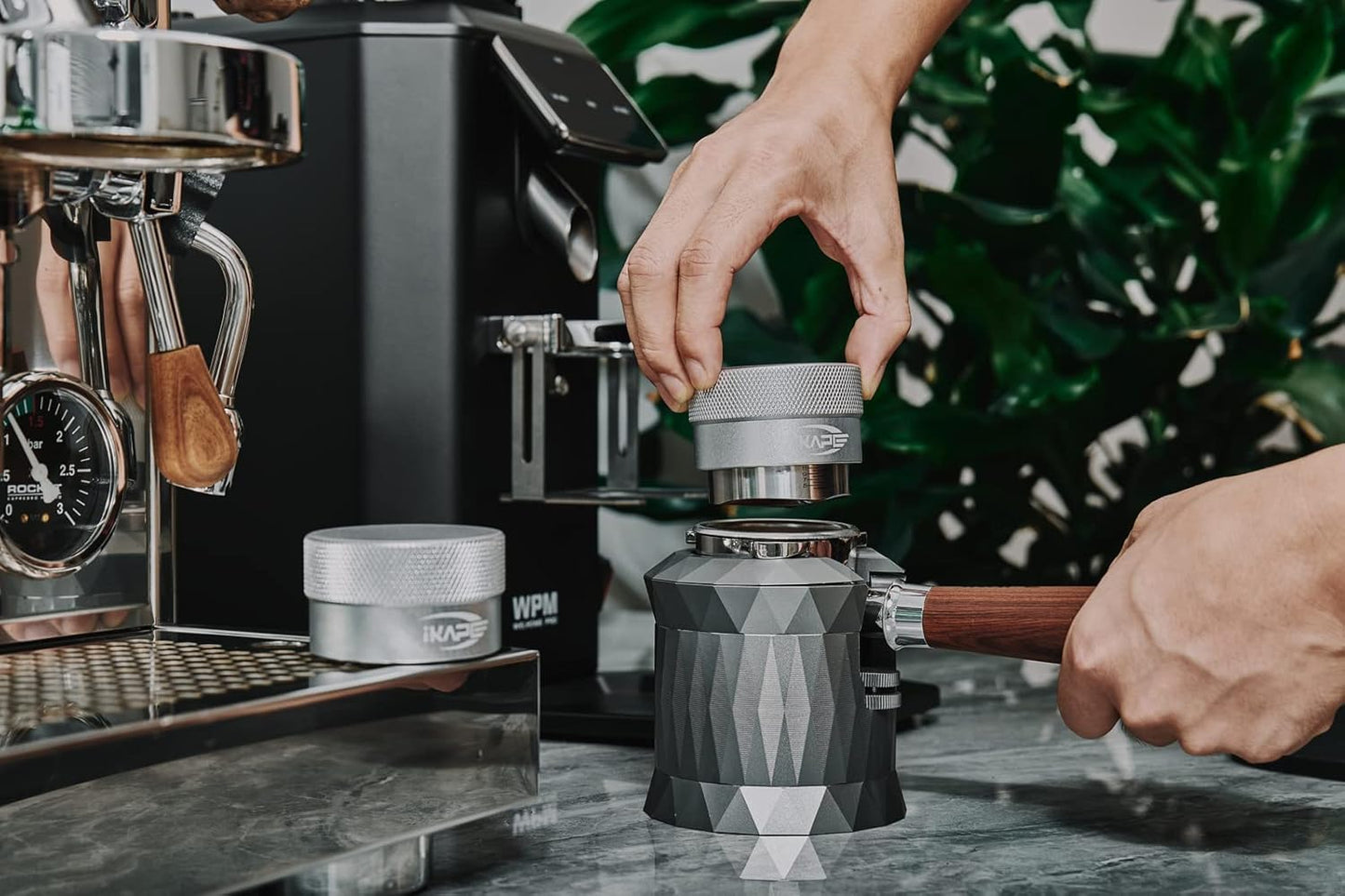 IKAPE 49mm Silver Gravity Adaptive Espresso Coffee Spreader