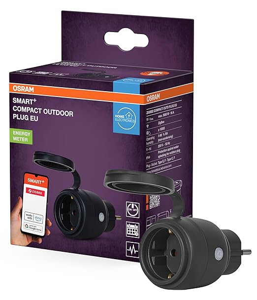 OSRAM SMART+ Zigbee Outdoor Socket – Black IP44 Energy Monitor