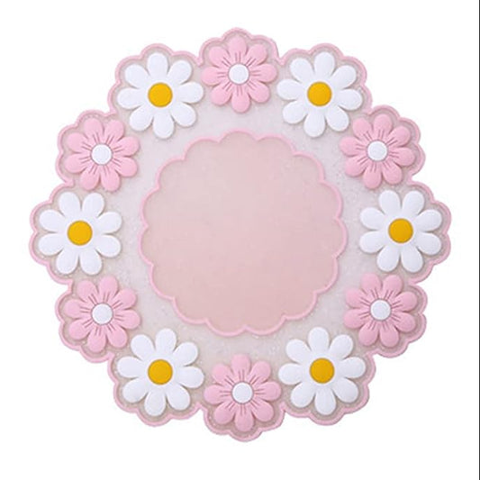 Xeahung Flower Silicone Coasters Set 4 Pack Pink