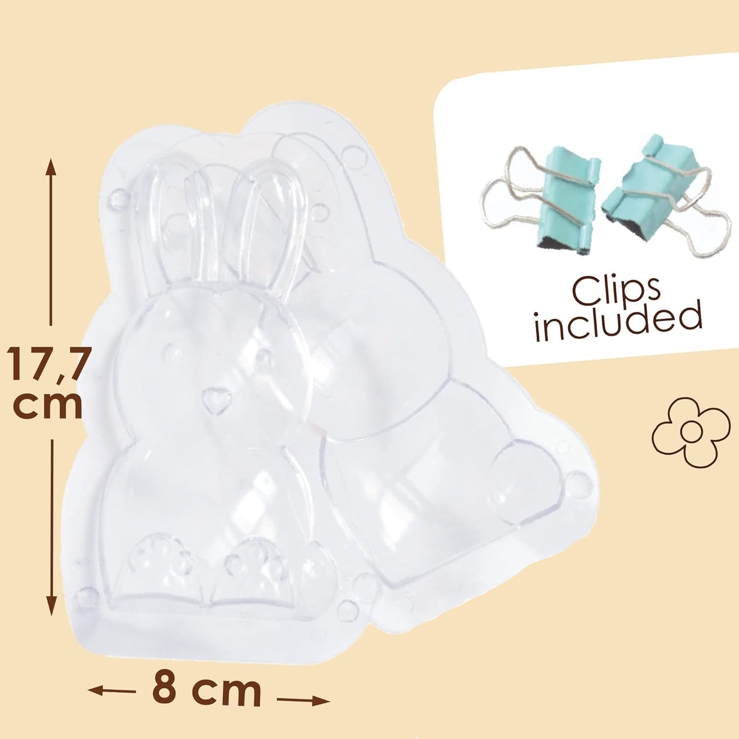 Transparent 3D Chocolate Rabbit Baking Mould – Professional Easter Candy Form