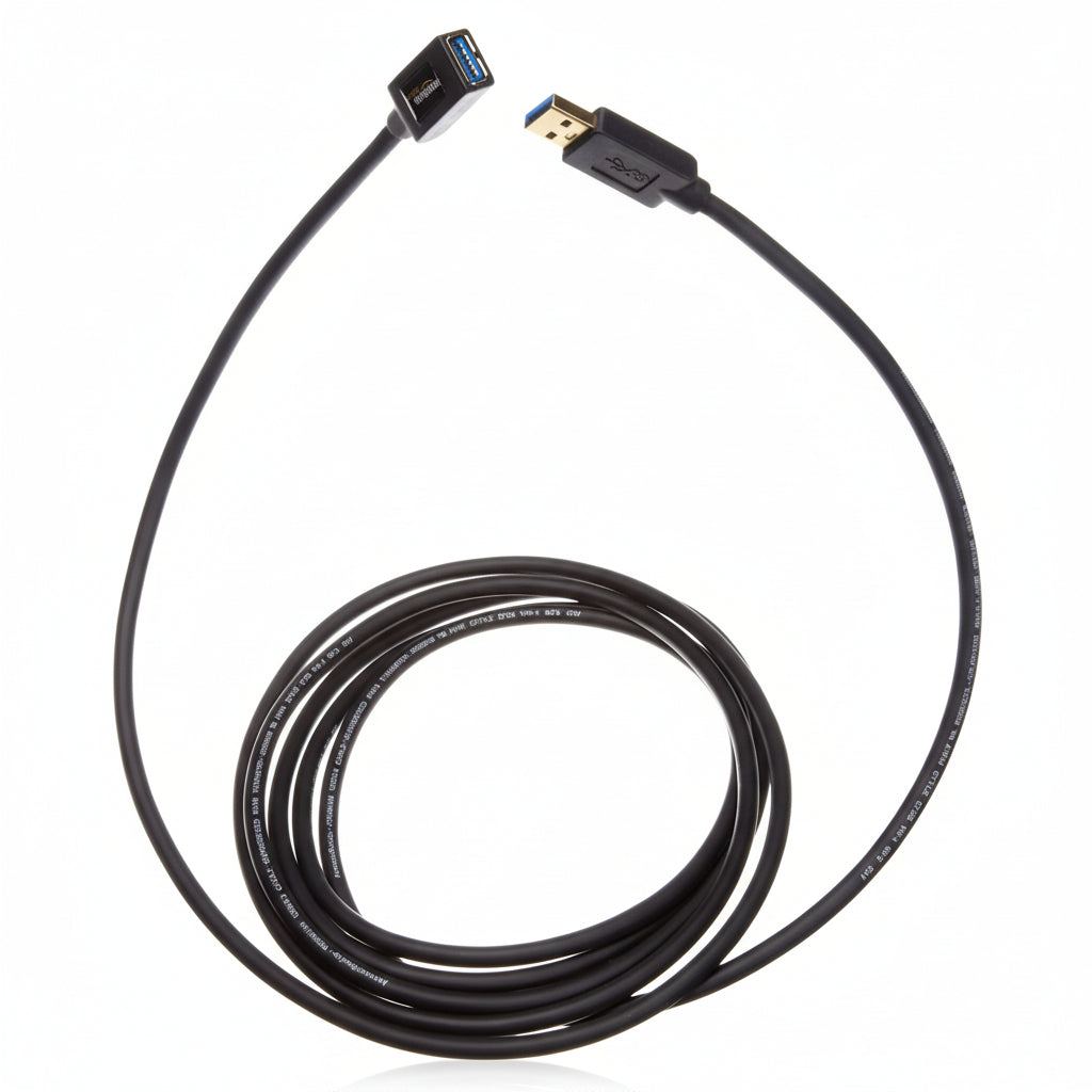 Amazon Basics USB-A 3.0 Extension Cable, 4.8Gbps High-Speed, Male to Female Gold-Plated Connectors, 3 m, Black