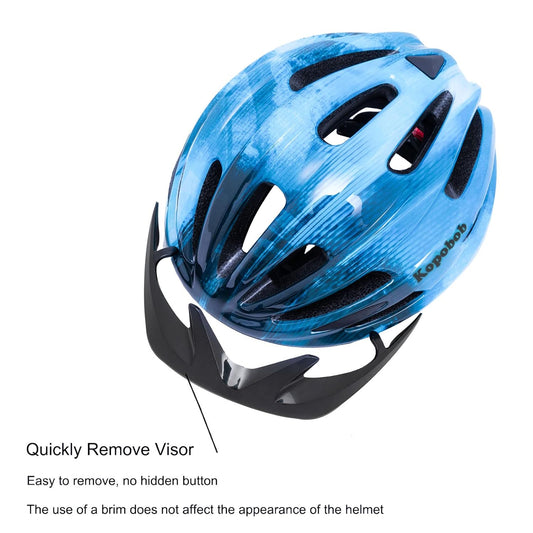 RHOKIC Kids Bike Helmet with LED Light, Adjustable Visor, 50‑57 cm - Gomix Brands Outlet