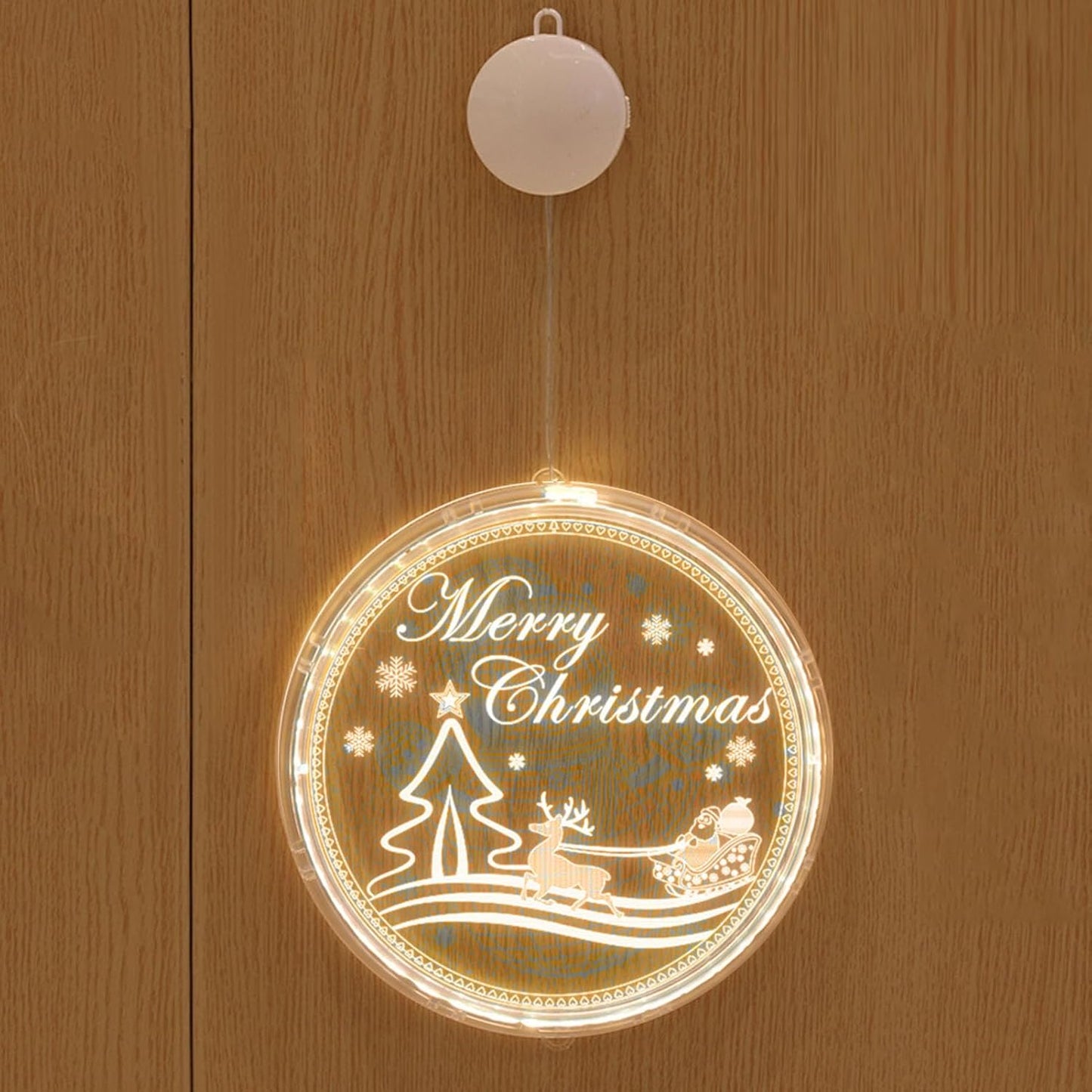 Gavigain 3D Acrylic Christmas Window Lights – Battery-Powered Holiday Décor