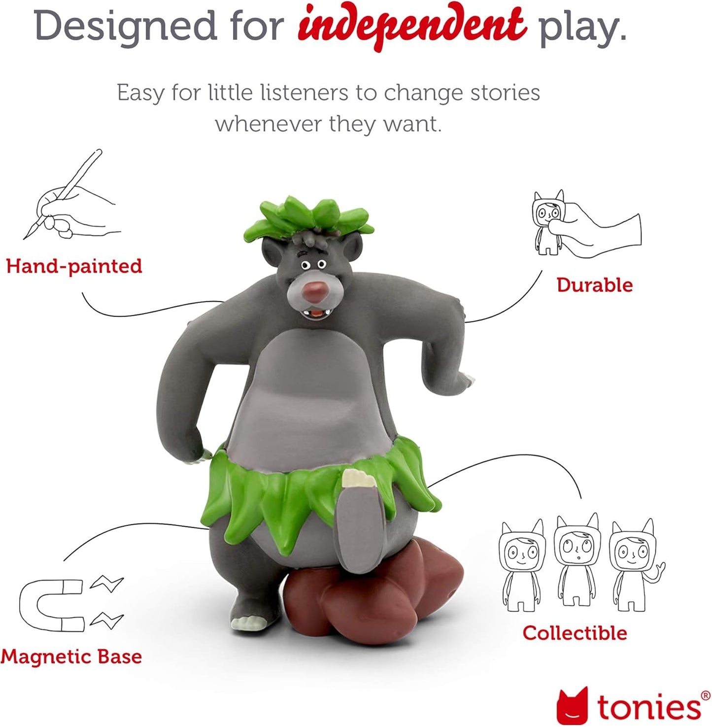 Tonies Baloo Jungle Book Audio Figurine – 4 Songs, Story, Kids