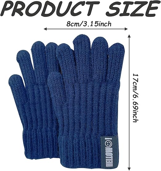 Buguomiao Kids Warm Magic Gloves - Knitted Thermal Mittens - 2Pairs