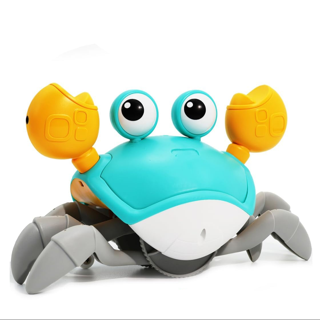 Interactive Green Crawling Crab Toy with Music and Mute Button
