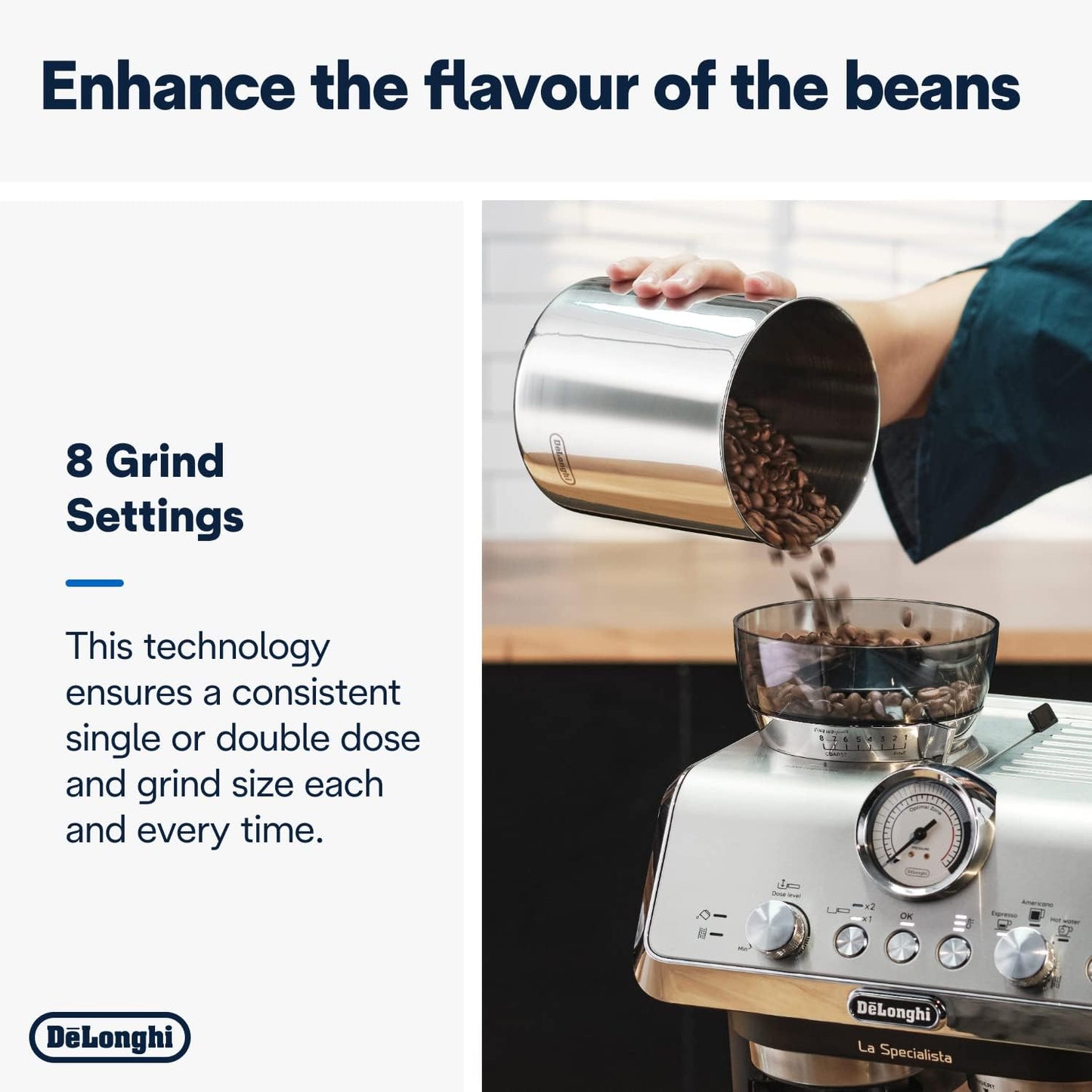 De'Longhi La Specialista Metal Barista Pump Espresso Machine with Grinder