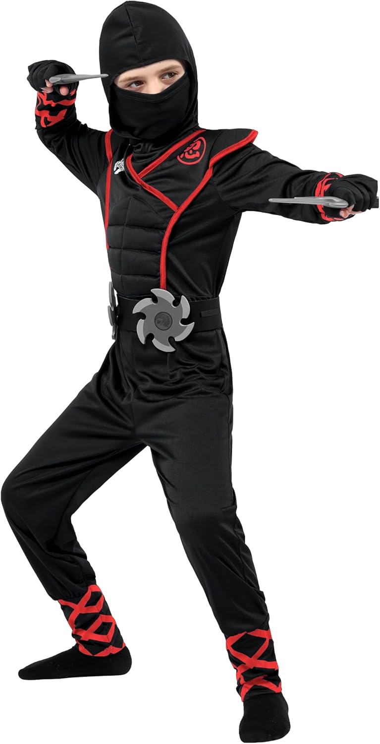 Spooktacular Creations Boys Ninja Costume Medium with Daggers and Stars