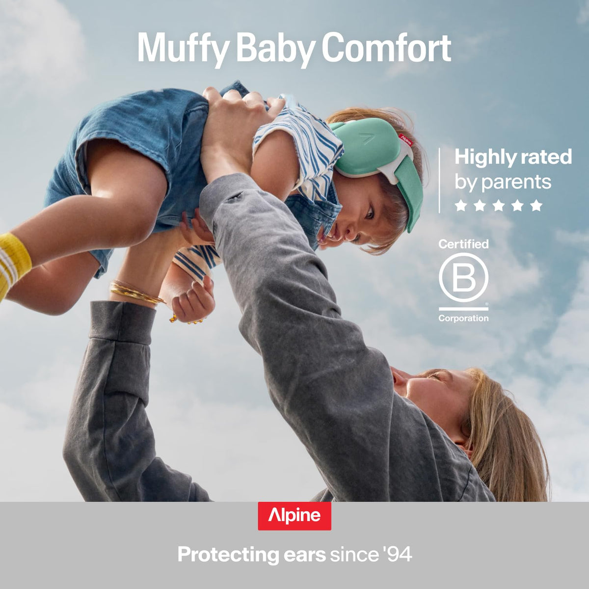Alpine Muffy Baby Adjustable Earmuffs with 24dB Noise Reduction