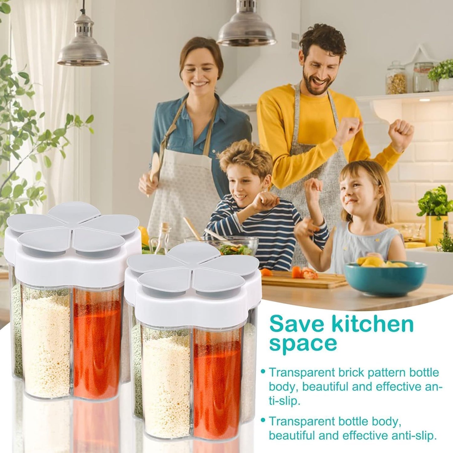 5-in-1 Camping Seasoning Dispenser - Portable Spice Container for Travel
