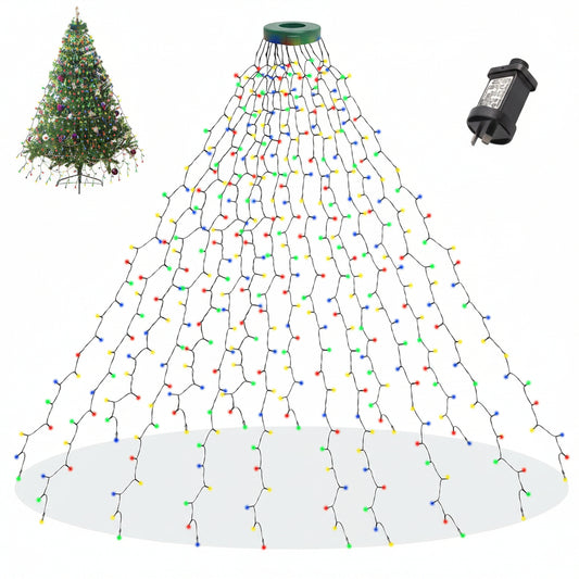 Locinoe 400 LED Christmas Tree Lights 2M x 16 Lines 8 Modes IP44 Waterproof Multicolor