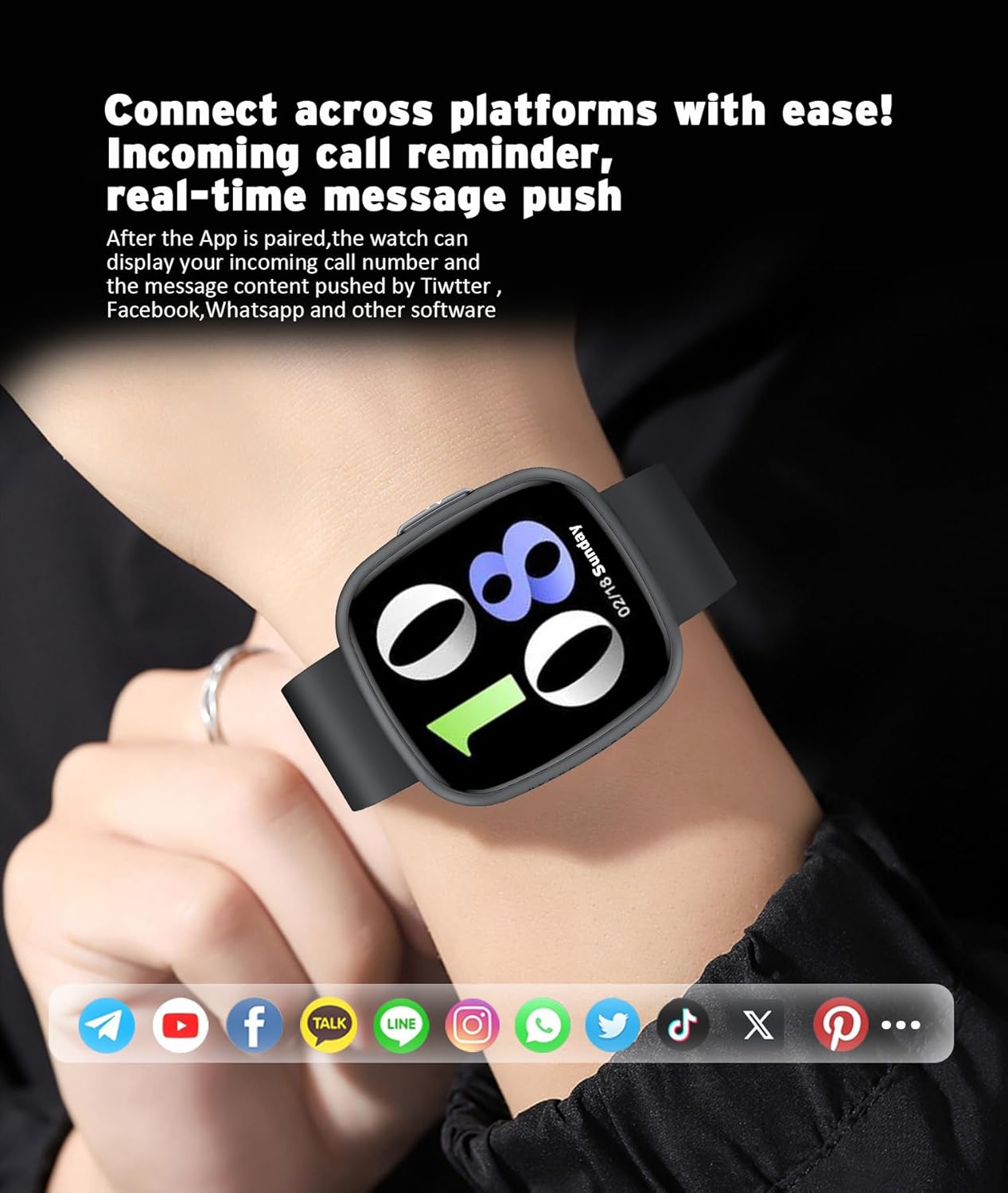 Waterproof 1.72" HD Smartwatch with 100+ Fitness and Health Tracking