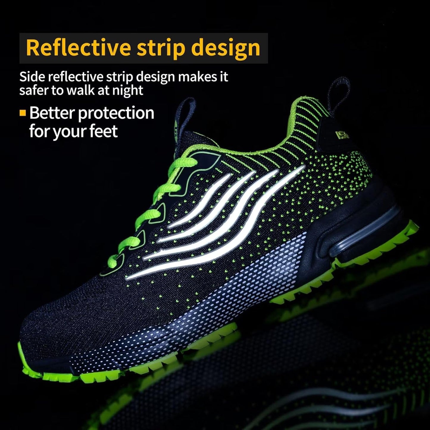 CYKYGGO Lightweight Steel Toe Safety Shoes for Men and Women