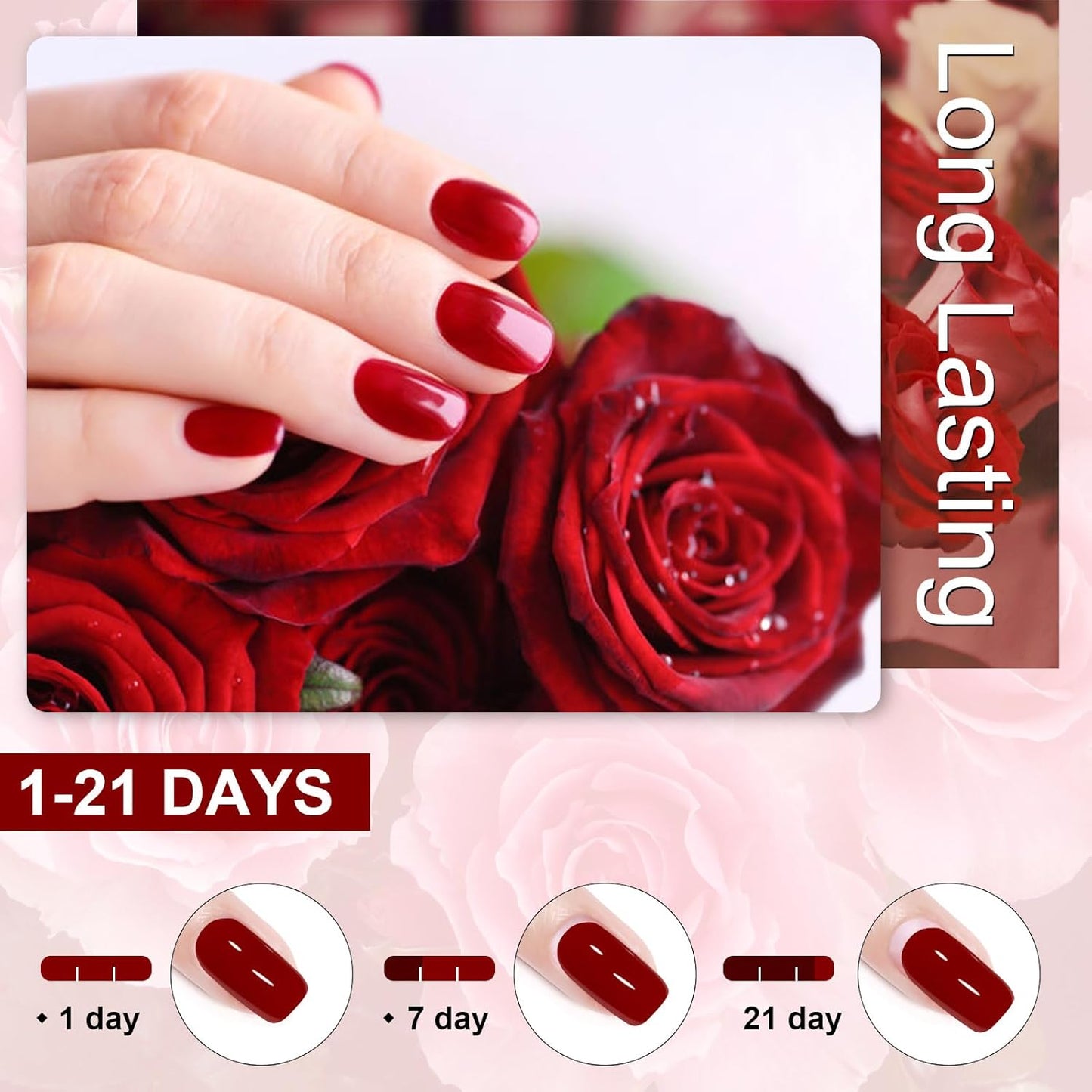 INPING 10-Color Red Black Glitter UV Gel Nail Polish Set