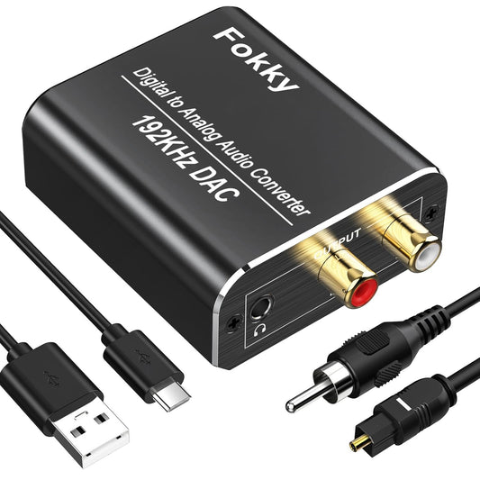 Fokky 192kHz Aluminum DAC Converter with Optical & Coaxial Inputs