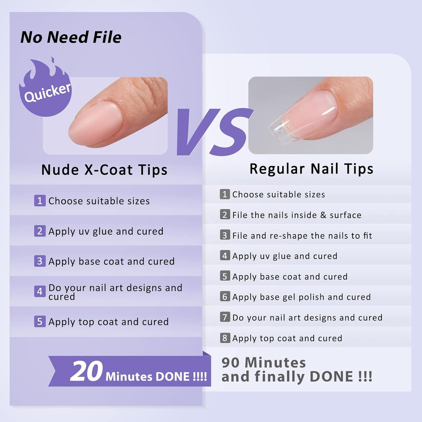 BTArtbox 160pcs Extra Short Almond Gel Nail Tips