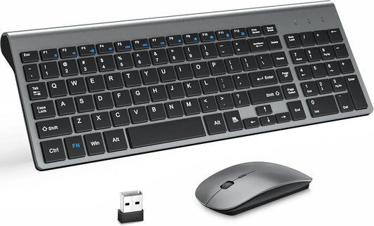 MOOJAY Ultra‑Slim Wireless Keyboard & Mouse Combo with Mouse Pad - Gomix Brands Outlet