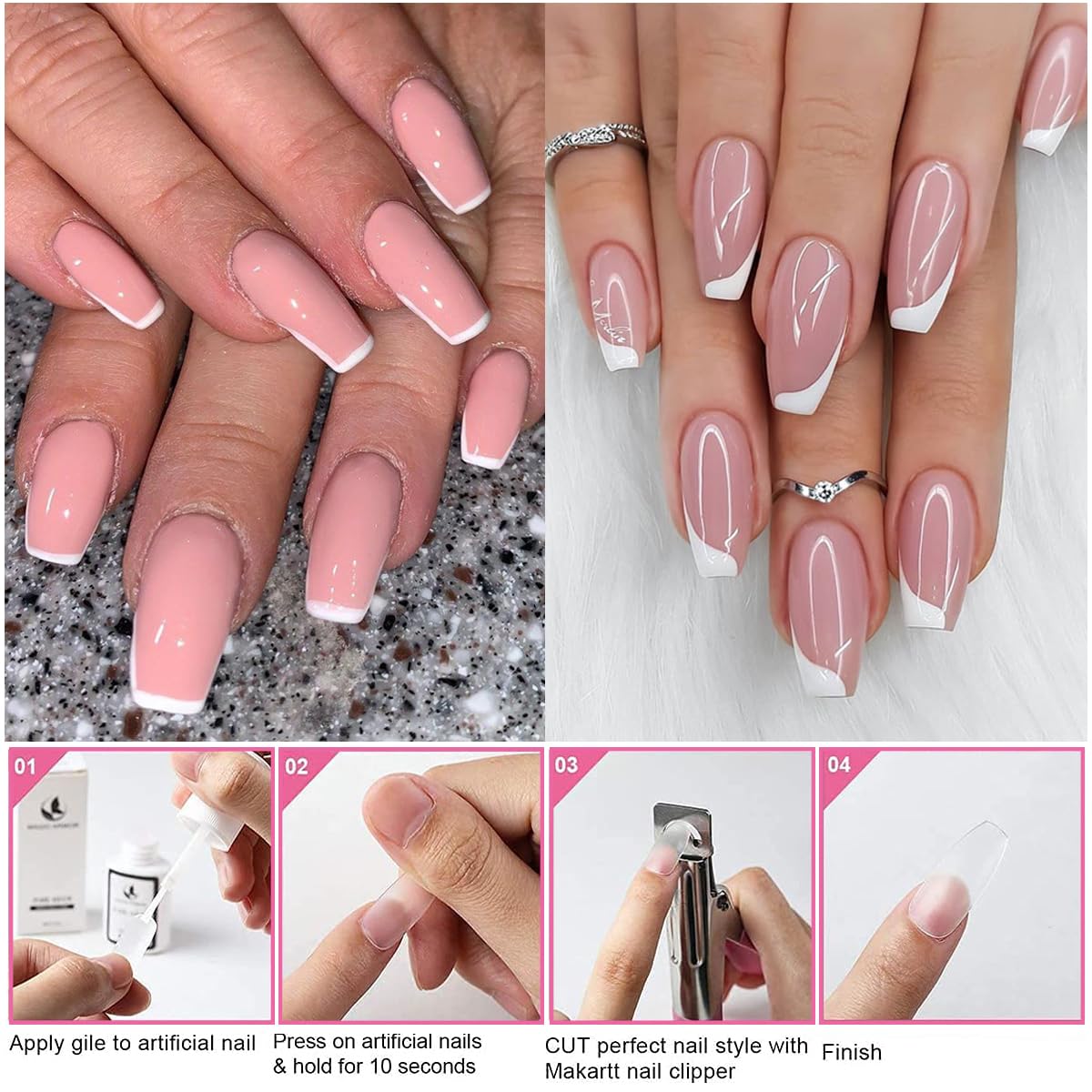 Magic Armor 504-Piece French Half Cover Nail Tips Set